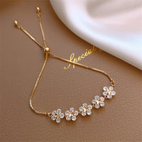 Pulsera de Margarita de Cristal en Oro