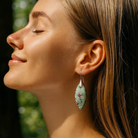 Aretes Colgantes de Jaspe Fucsita