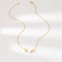 Collar de Triple Corazón en Oro