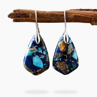 Aretes Colgantes de Jaspe Abstracto