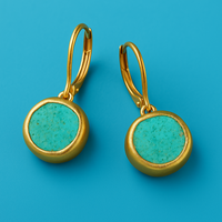 Aretes en Oro con Piedra Turquesa