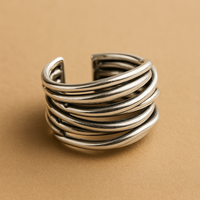 Anillo Ajustable en Capas en Plata Esterlina 925