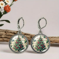 Aretes de Árbol de Navidad Vintage