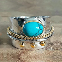 Anillo Aro Ancho de Turquesa