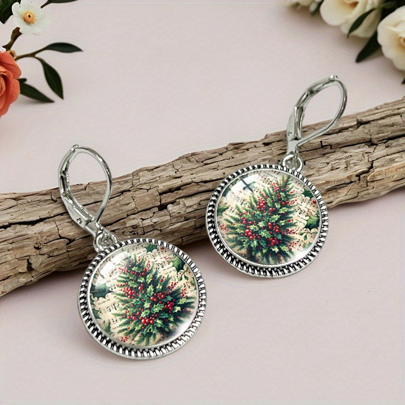 Aretes de Árbol de Navidad Vintage