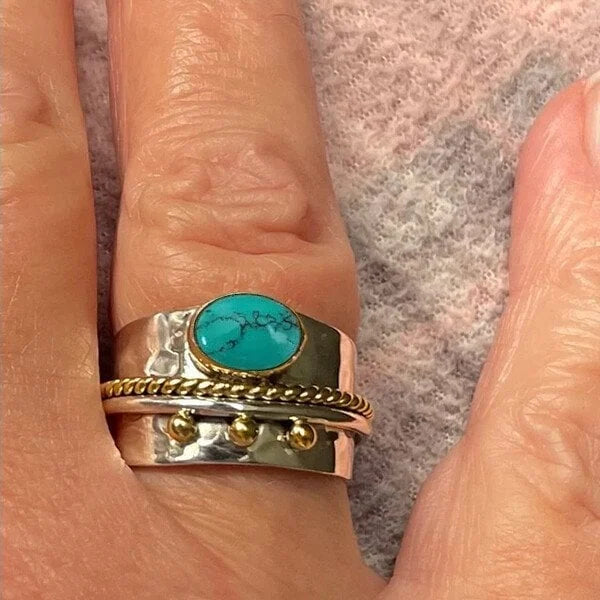Anillo Aro Ancho de Turquesa