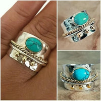 Anillo Aro Ancho de Turquesa