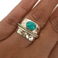 Anillo Aro Ancho de Turquesa