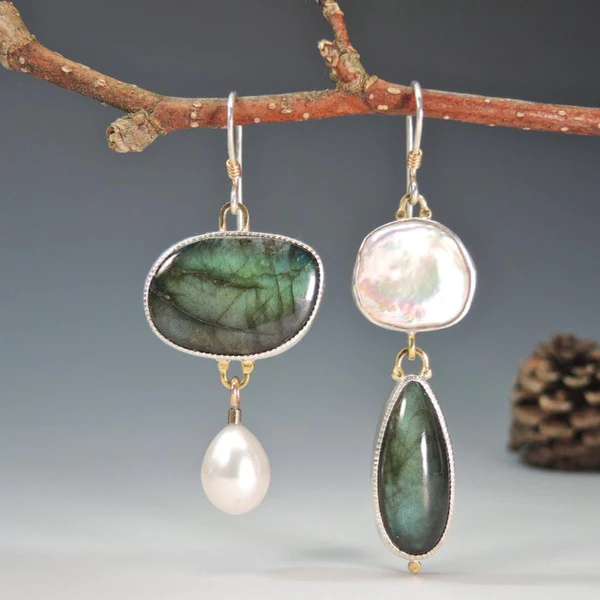 Aretes Vintage de Piedra Natural
