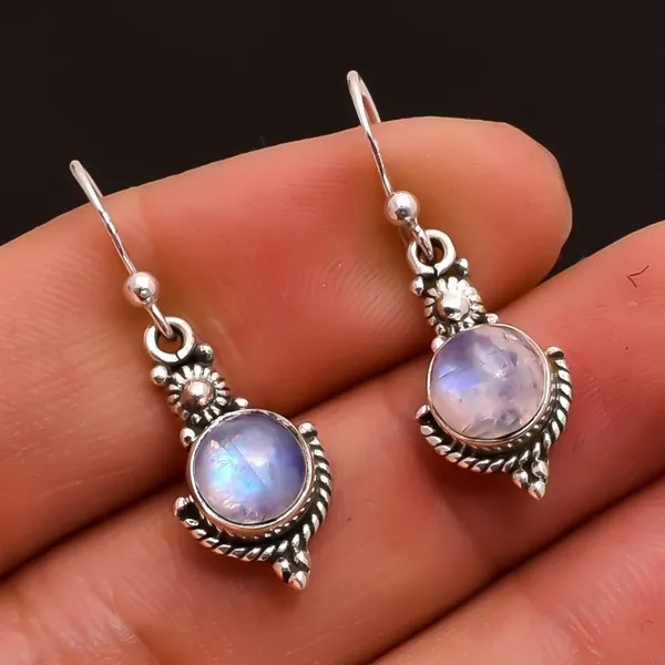 Aretes Vintage Brillantes de Piedra de Luna