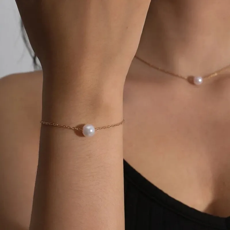 Pulsera Dorada de Perla