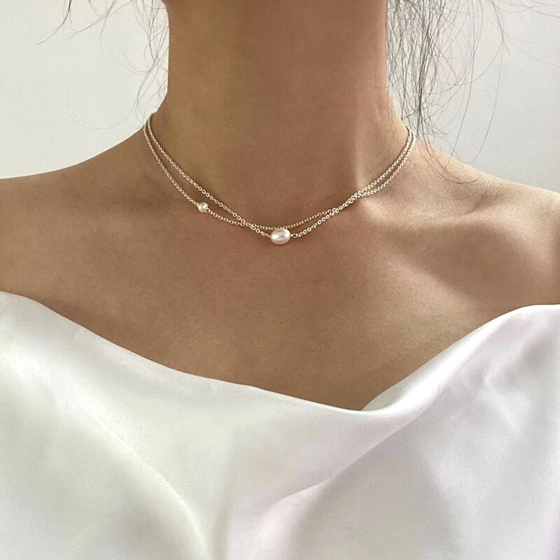 Collar Elegante de Perla Pequeña