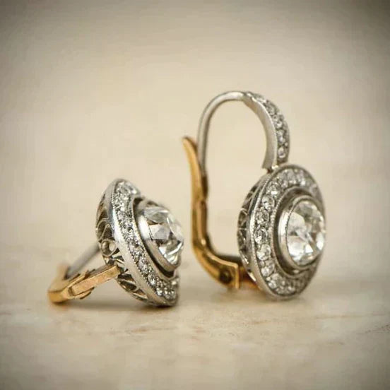 Aretes Vintage en Plata con Zirconia