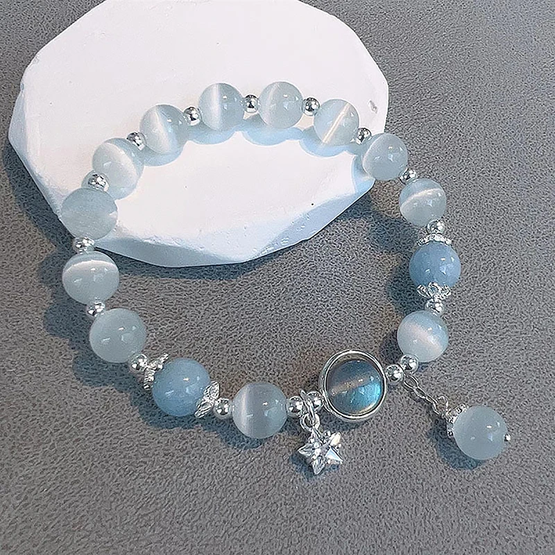 Pulsera Elegante de Cristal Azul