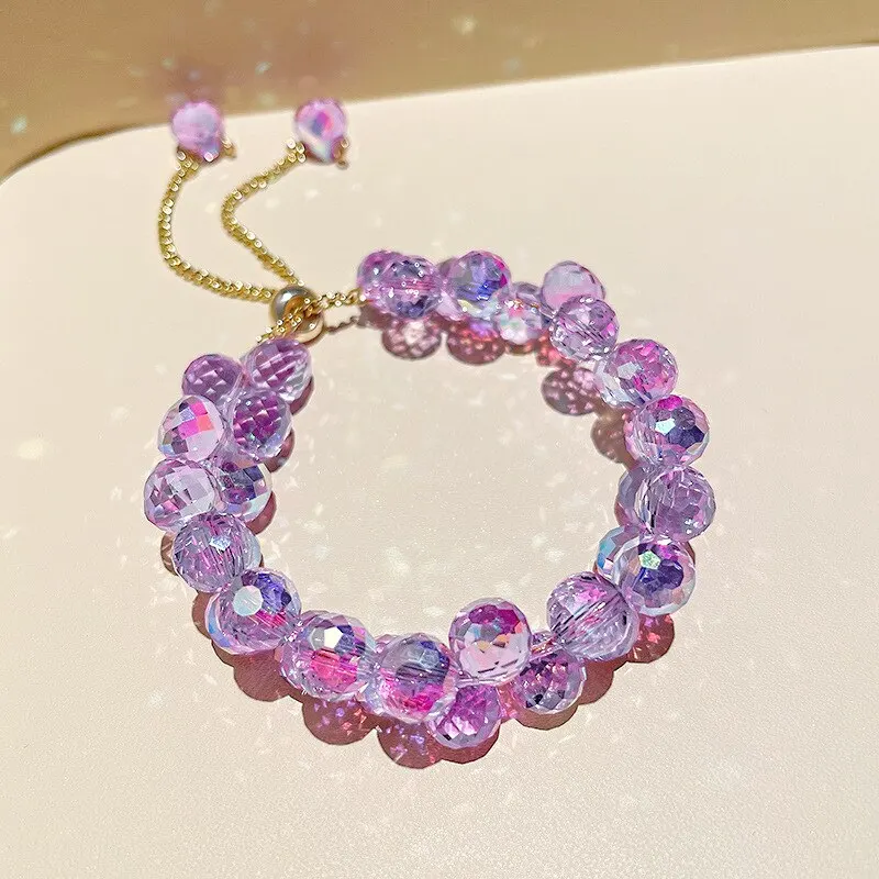 Pulsera Elegante de Cristal Morado