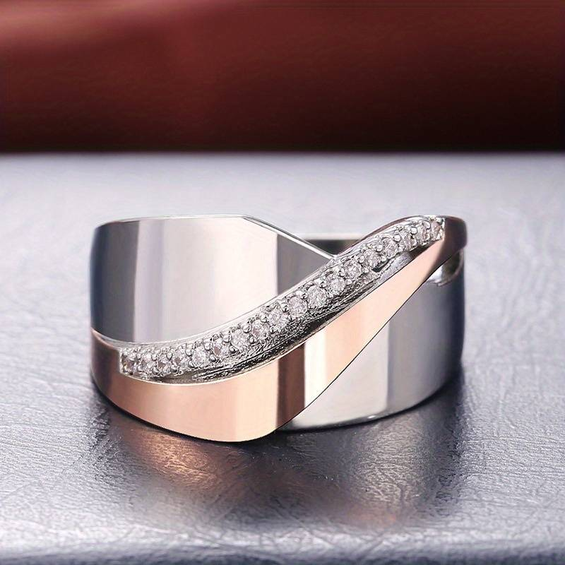 Anillo Vintage de Zirconia en Oro Rosa & Plata