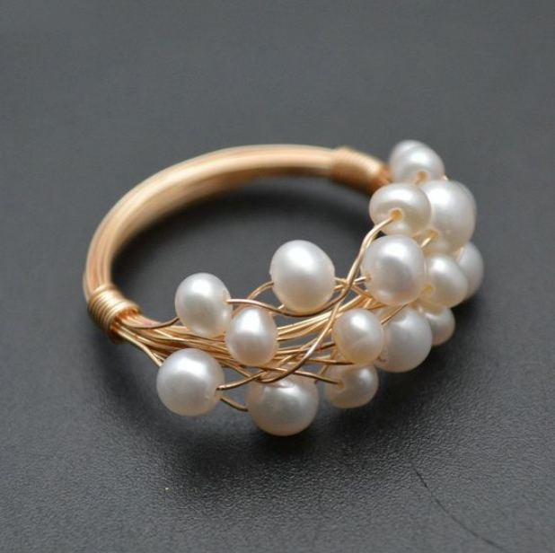 Anillo Vintage de Nido de Perlas
