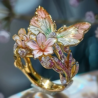 Anillo Floral Vintage Brimhaven Dorado