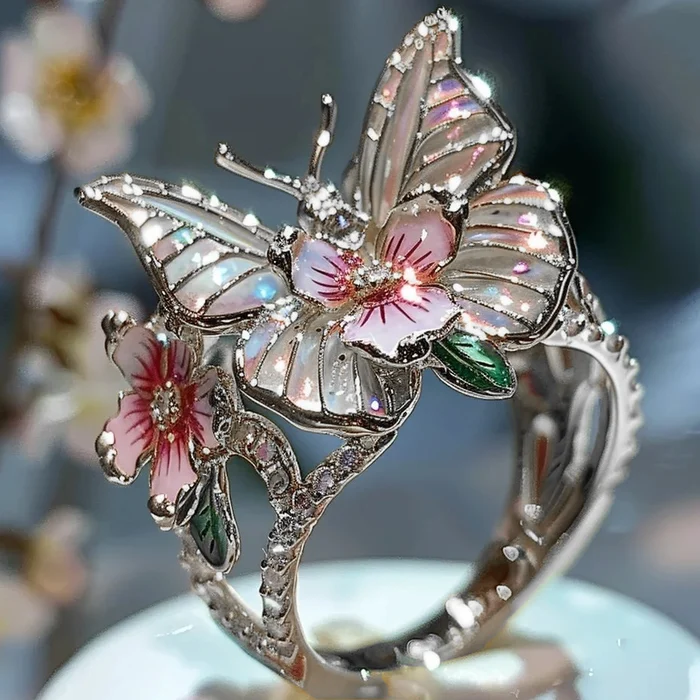 Anillo Dorado Vintage Floral Canifis
