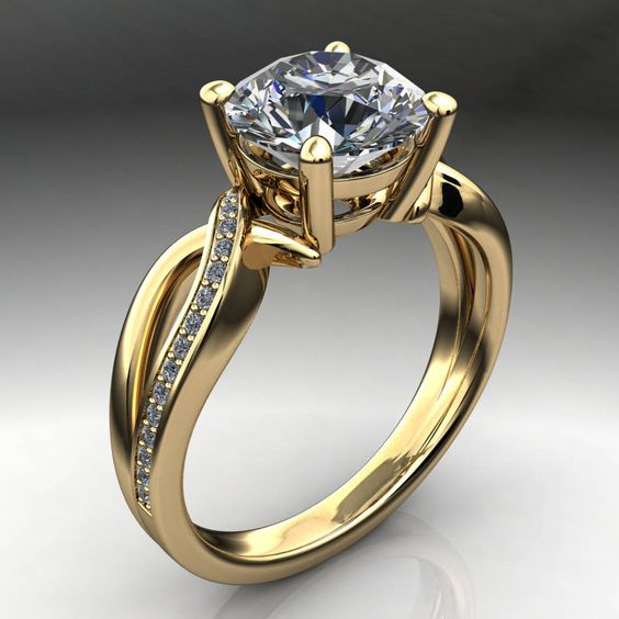 Anillo Vintage Trenzado de Zirconia en Oro