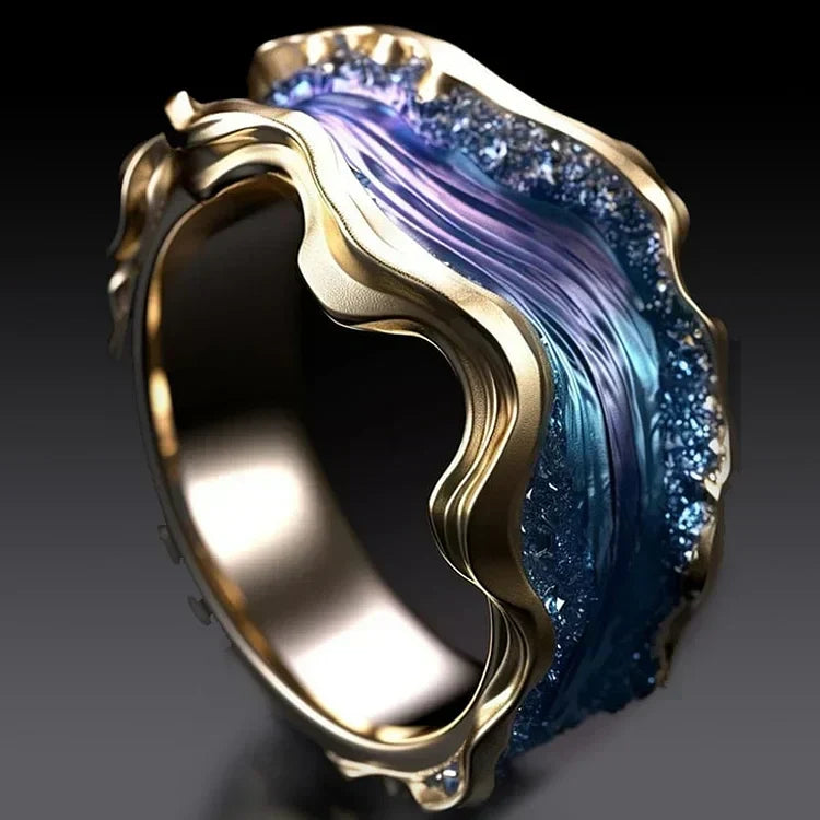 Anillo Vintage Dorado Océano