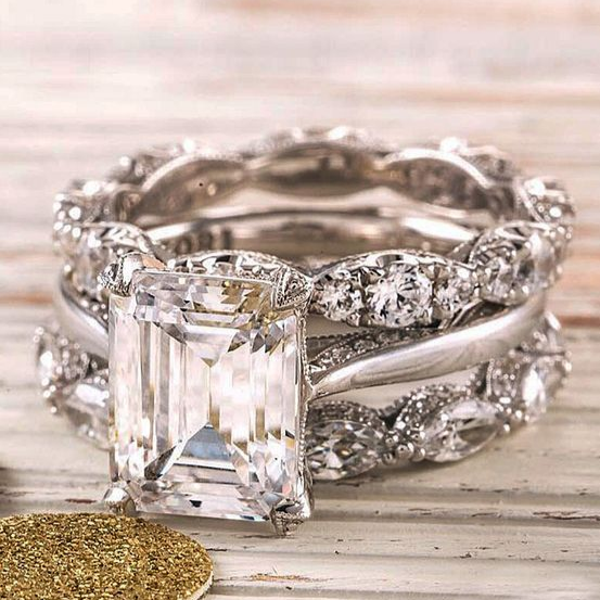 Anillo Vintage Brillante en Capa en Plata