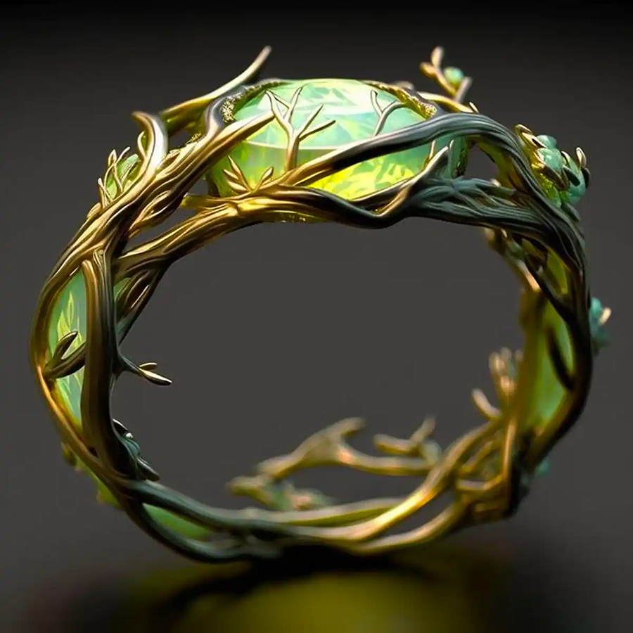 Anillo Naturaleza de Ópalo Verde