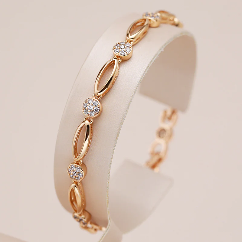 Pulsera Dorada Elegante de Zirconia