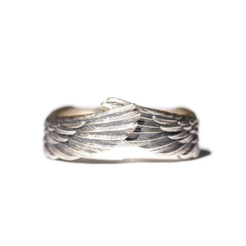 Anillo Ajustable Fe Alada en Plata