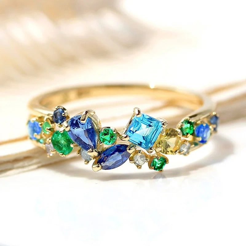 Anillo Vintage de Gema Multitono en Oro