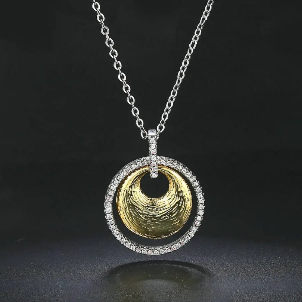 Collar de Diseño en Espiral en Plata & Oro Vintage