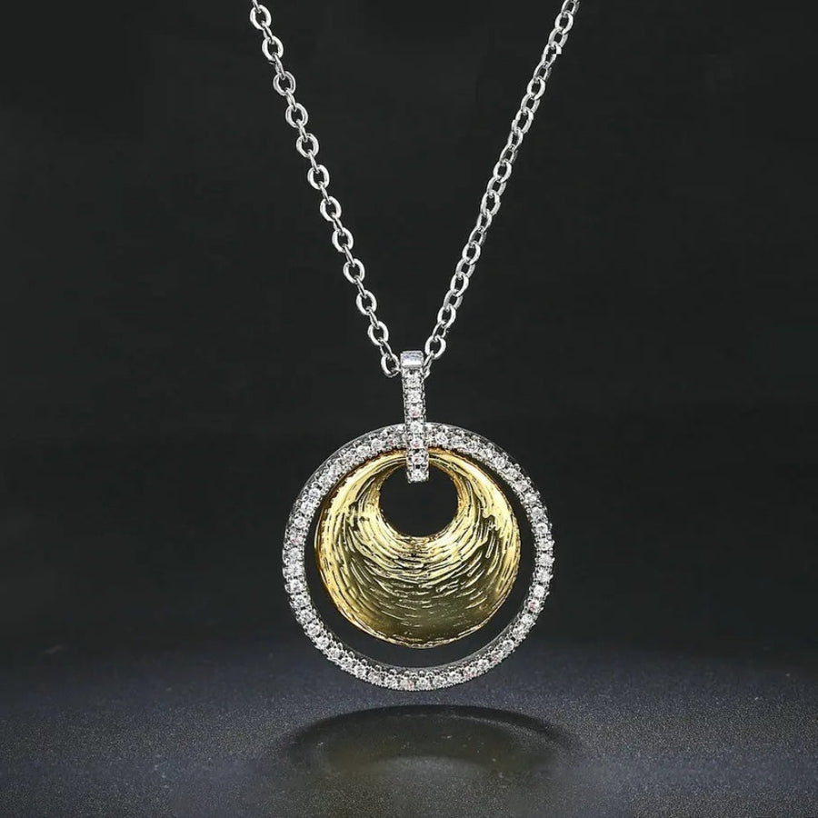 Collar de Diseño en Espiral en Plata & Oro Vintage