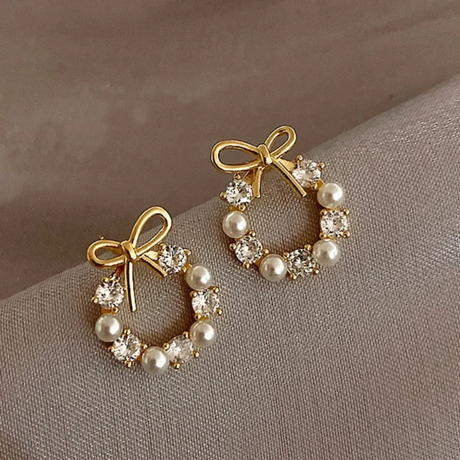 Aretes de Aro Vintage de Perla & Cristal