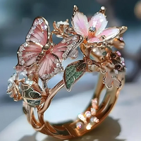 Anillo Naturaleza Brillante de Mariposa con Zirconia