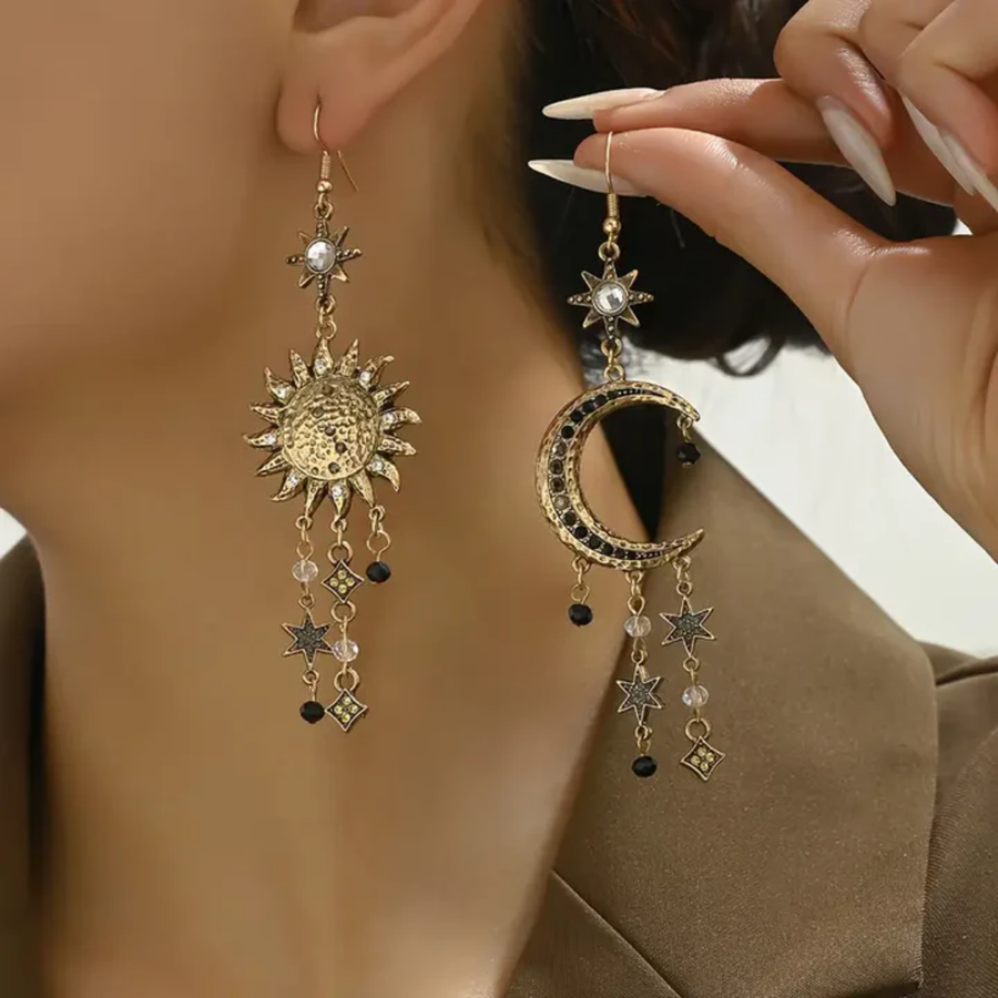 Aretes Colgantes Vintage de Sol & Luna