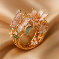 Anillo Naturaleza Brillante de Mariposa con Zirconia
