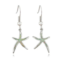 Aretes de Estrella de Mar en Ópalo y Plata