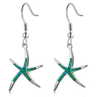 Aretes de Estrella de Mar en Ópalo y Plata