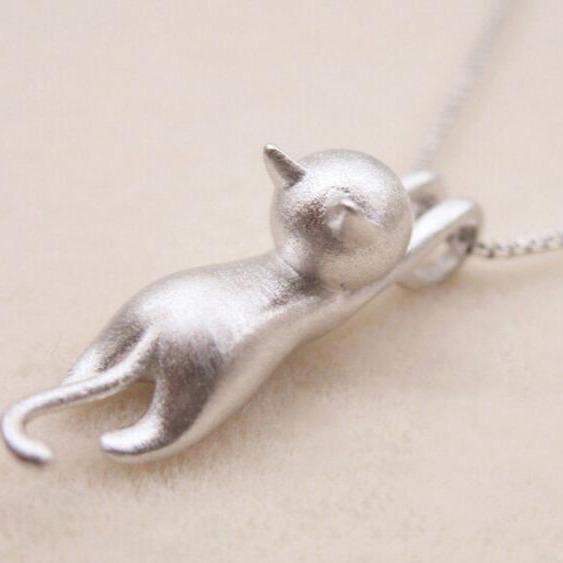 Collar de Gatito Juguetón en Plata Esterlina 925
