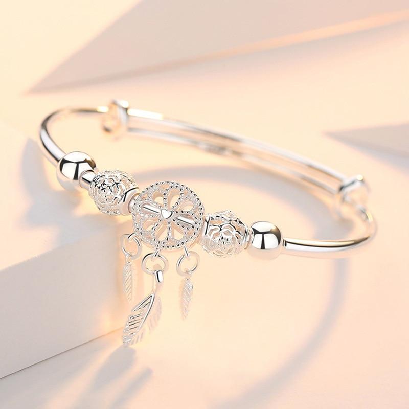 Pulsera Ajustable Atrapasueños en Plata 925