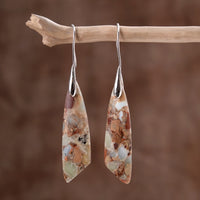 Aretes de Gancho de Jaspe Celestial