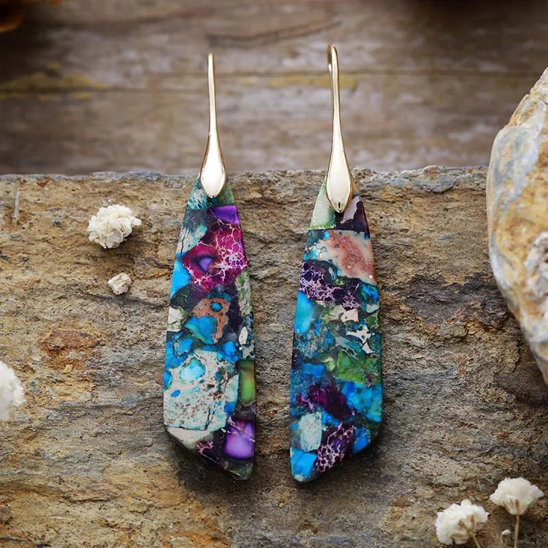 Aretes Colgantes de Silueta Floral