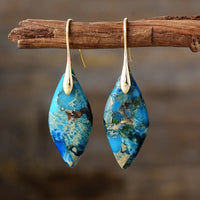 Aretes de Gota de Jaspe Terroso & Oro