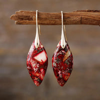 Aretes de Gota de Jaspe Terroso & Oro